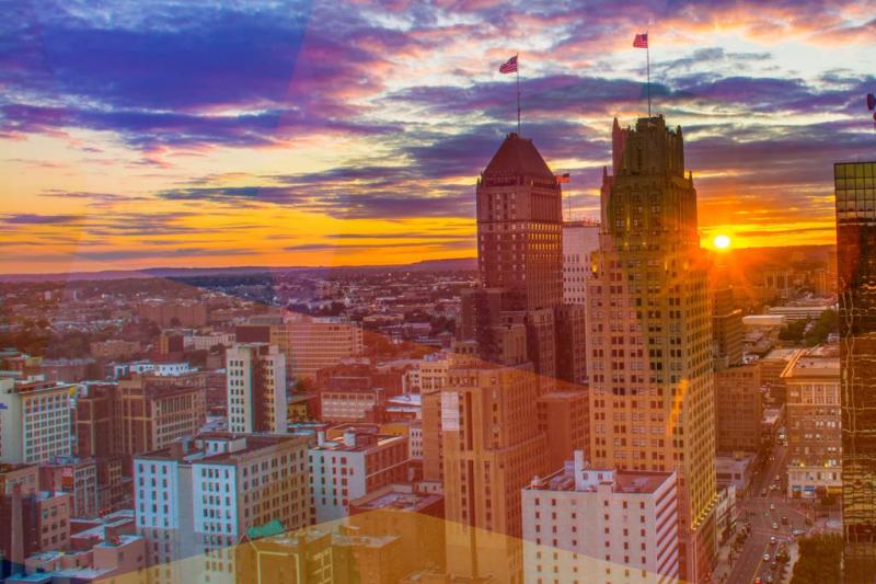 The skyline of Newark, N.J.