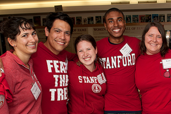 Five GSE students and alumni.