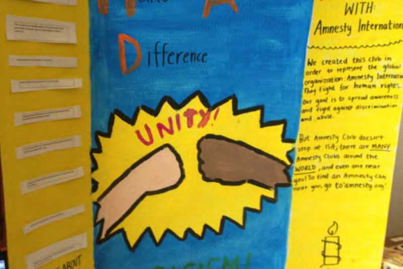 Artwork by students at the International School of the Americas, which was one of the schools studied by SCOPE researchers. (Photo: SCOPE report)