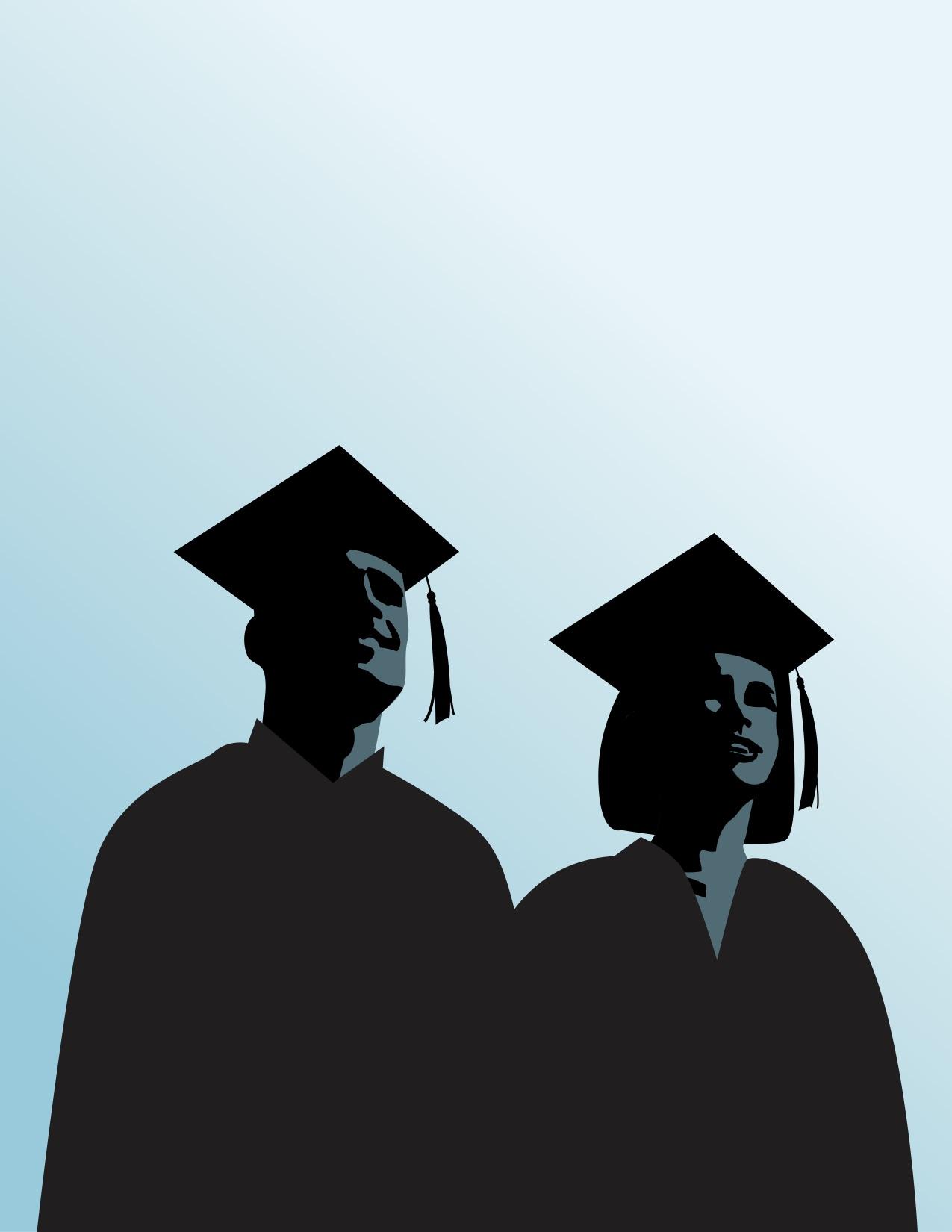 Pair of high school graduates looking to the future