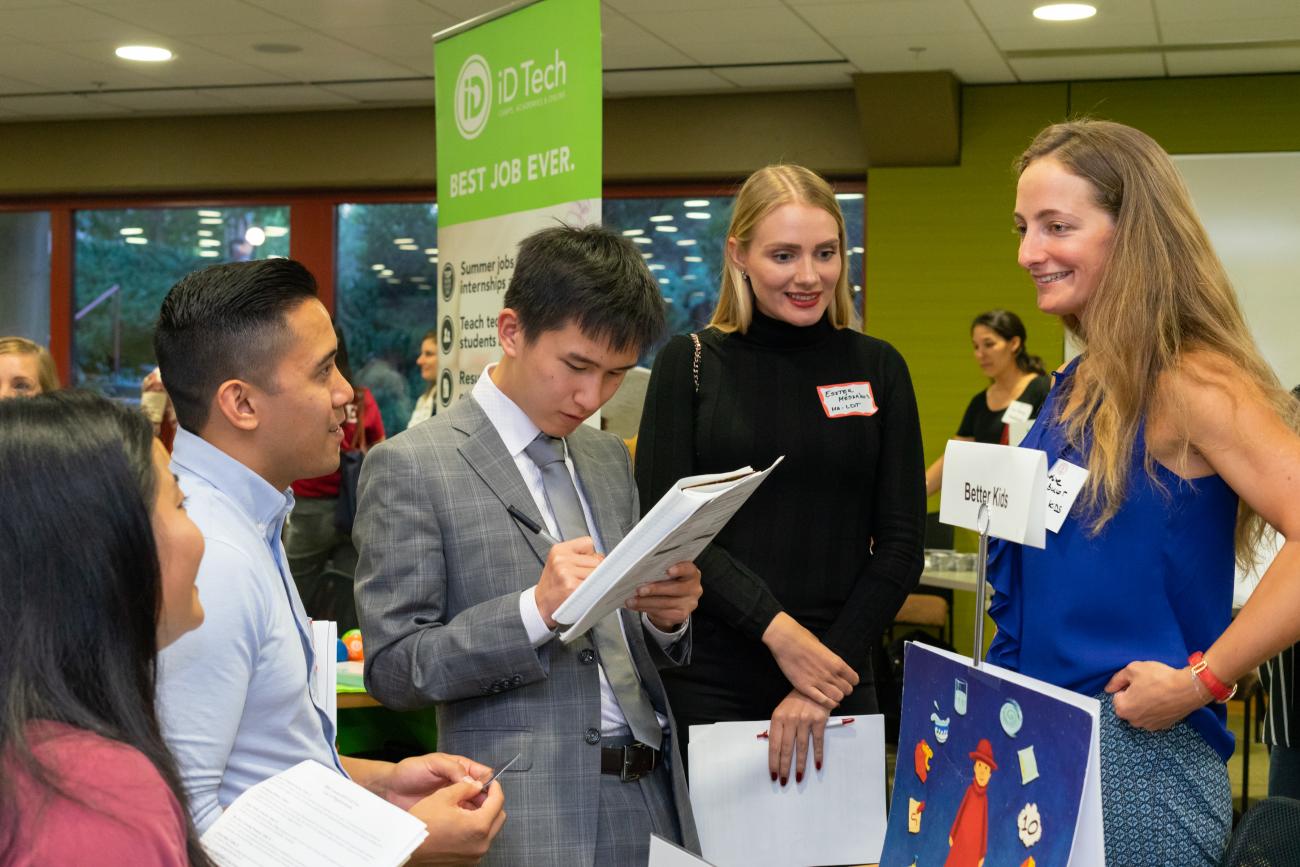 Stanford students at job fair