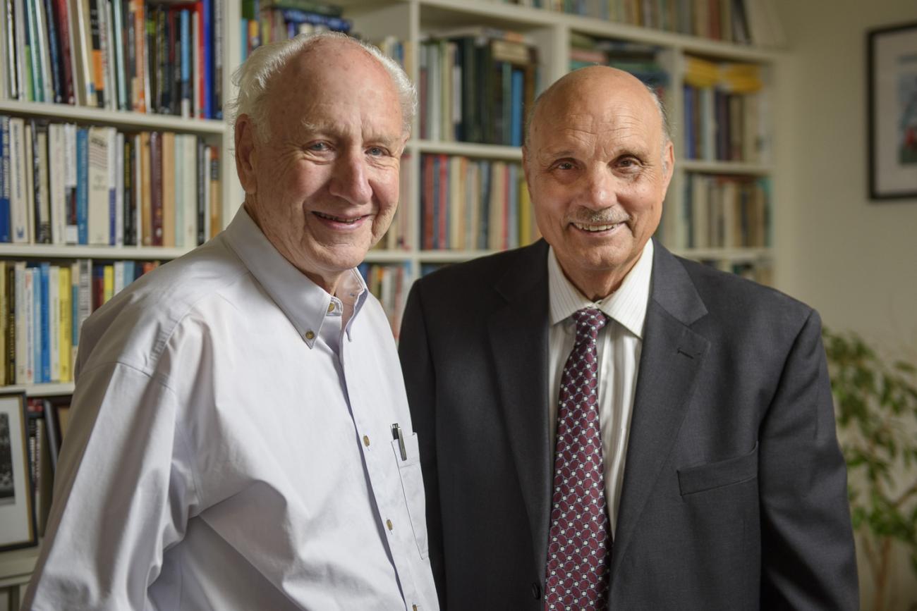 Richard Scott and Michael Kirst (Photo by Linda A. Cicero)