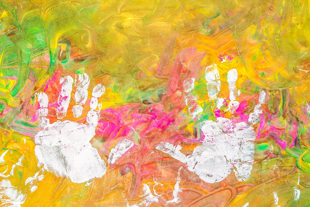 hand prints in paint