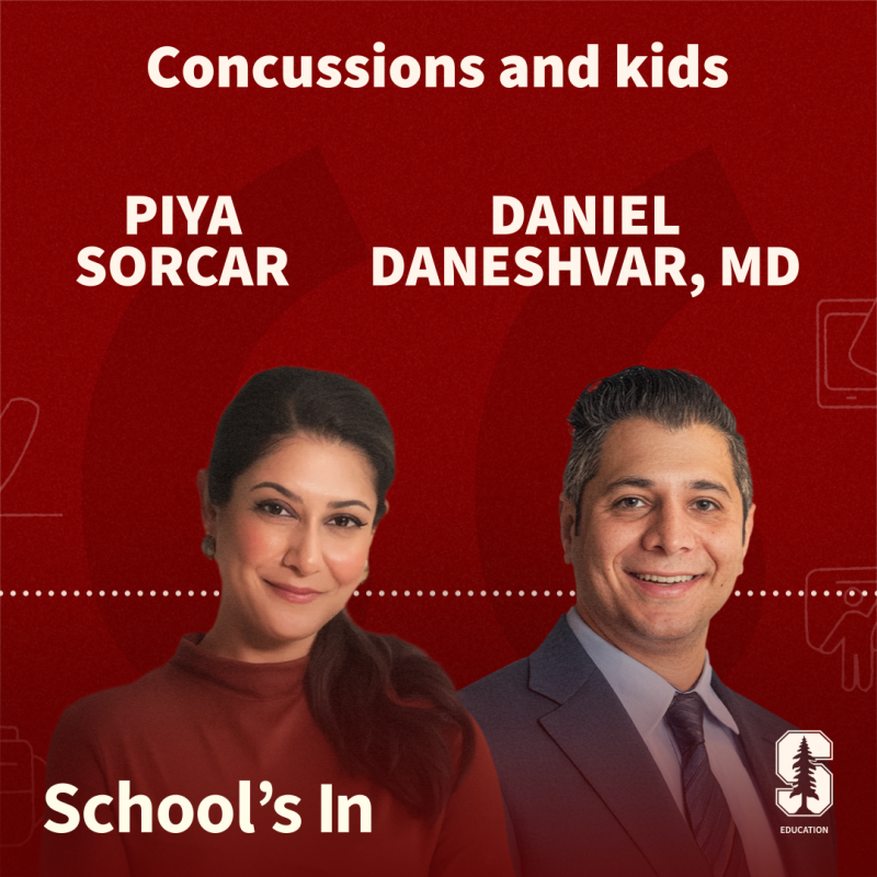 Album cover of episode with Piya Sorcar and Daniel Daneshvar entitled Concussions and kids: What to know and when to act